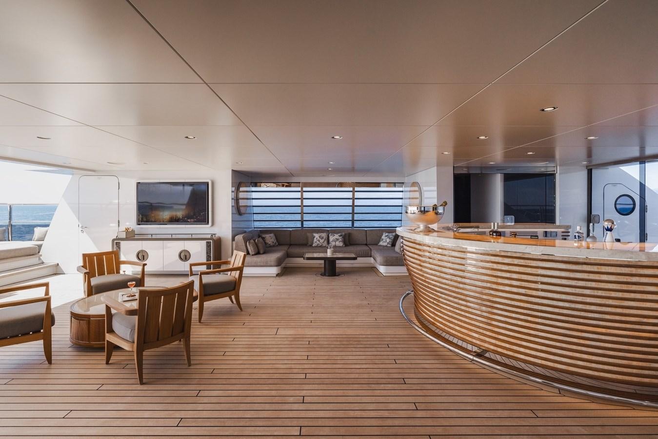 a room with a bed and a desk aboard ENERGY Yacht for Sale