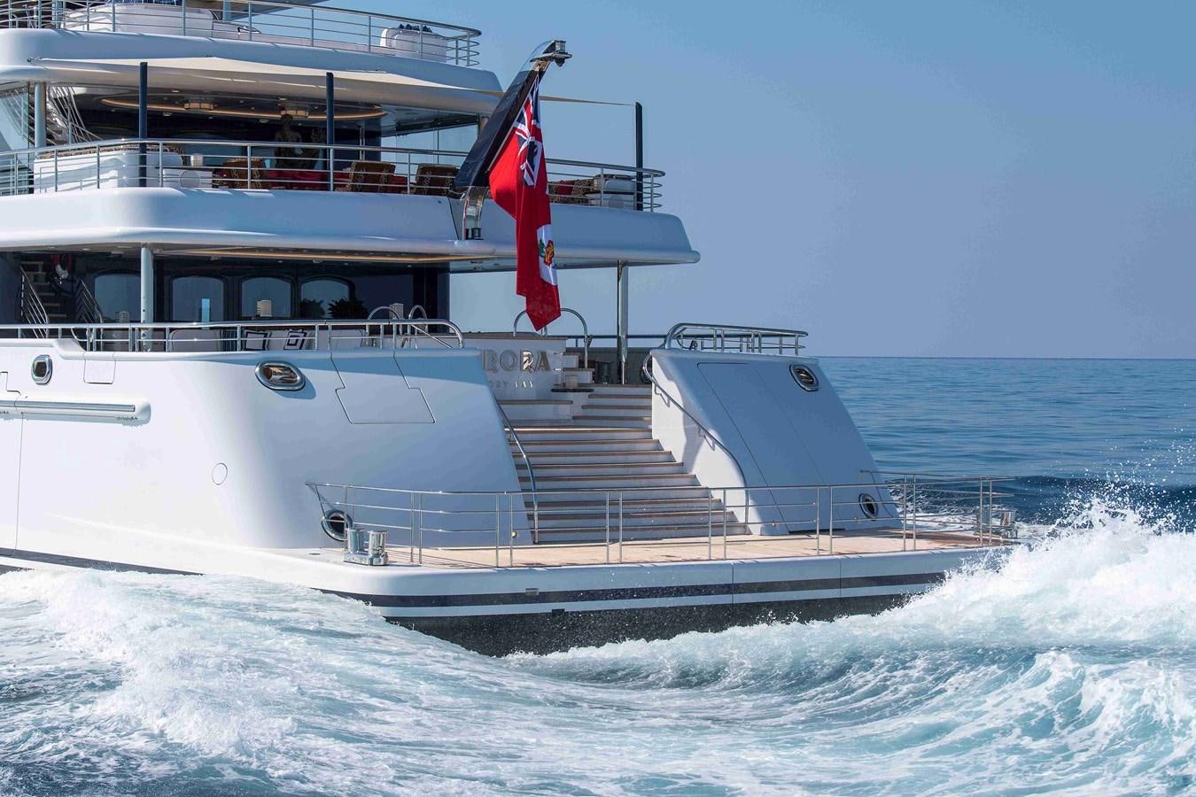 a boat on the water aboard AURORA Yacht for Sale