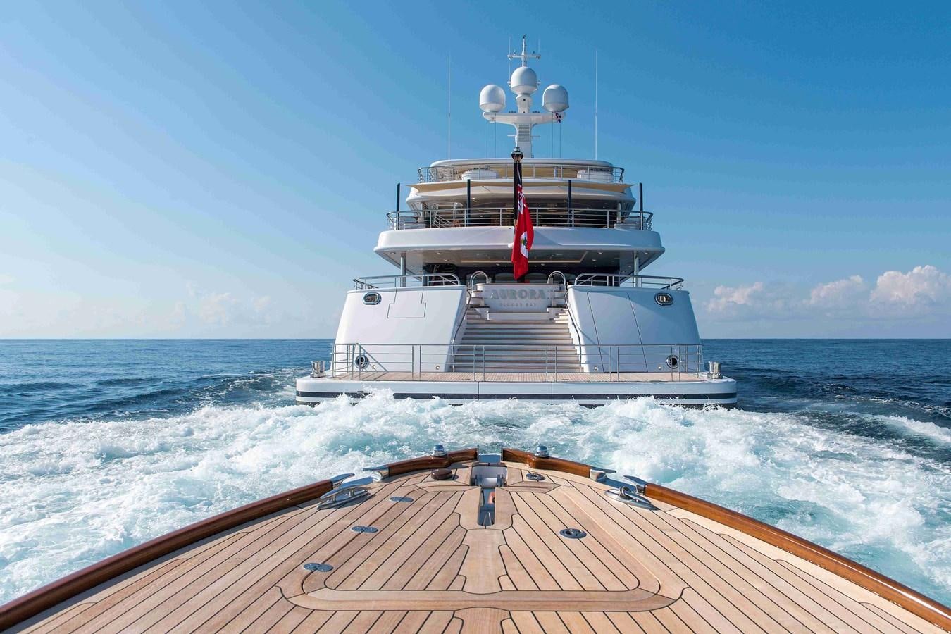 a ship in the water aboard AURORA Yacht for Sale