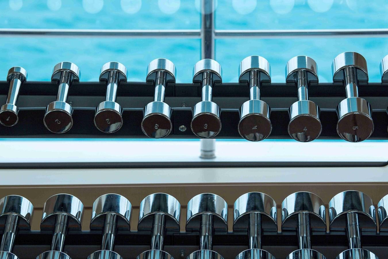 a row of metal pipes aboard AURORA Yacht for Sale