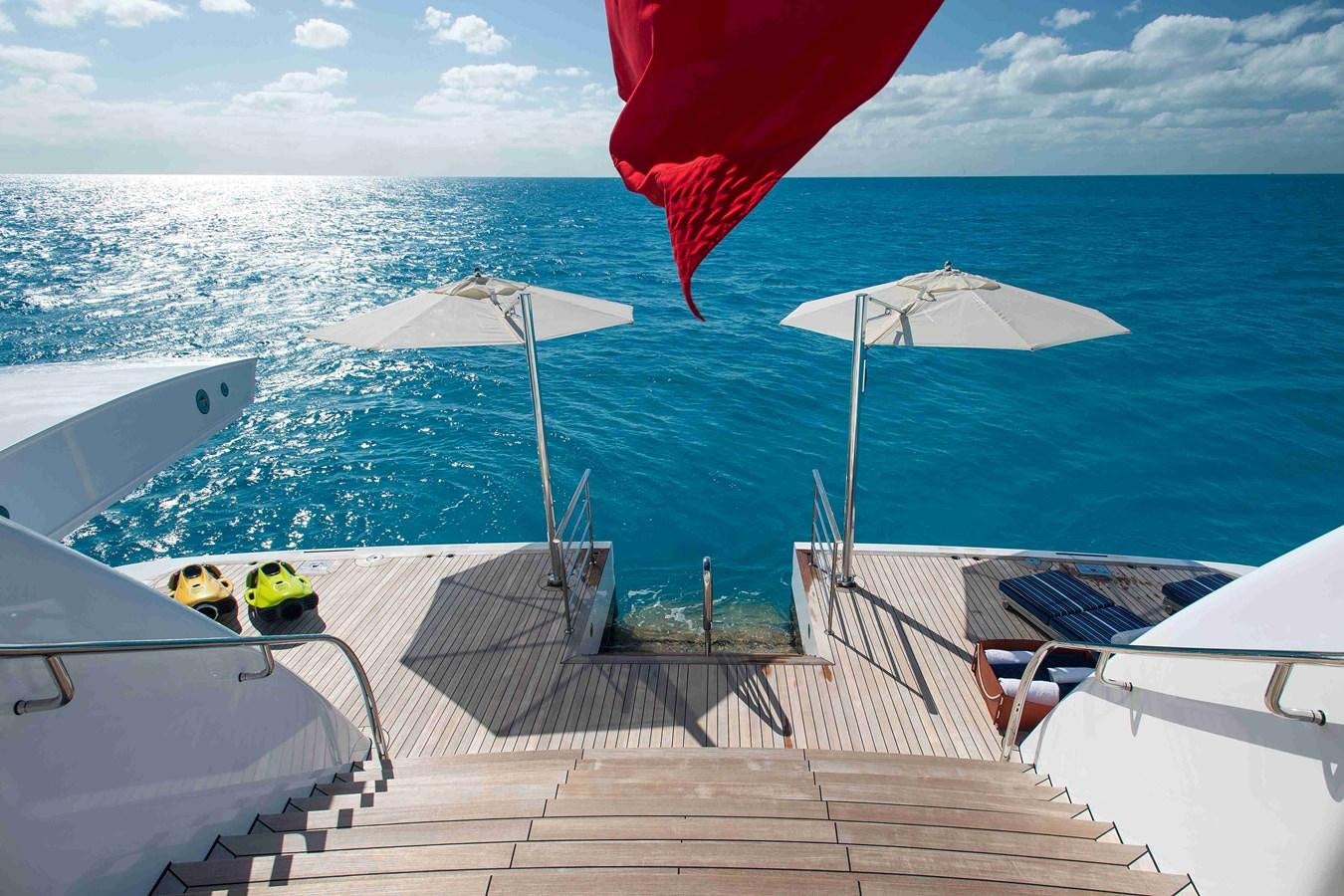 a flag on a boat aboard AURORA Yacht for Sale