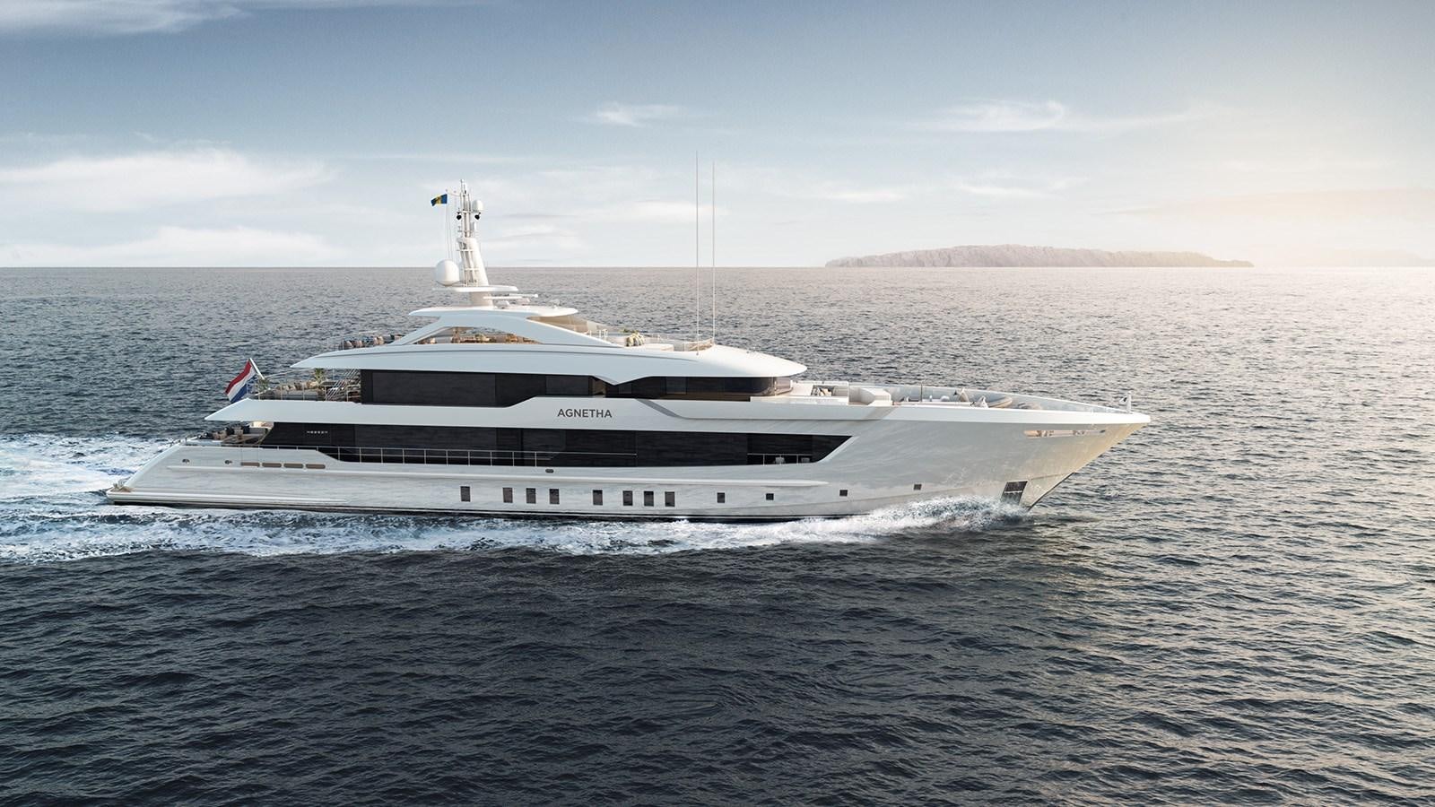 a large ship in the water aboard HEESEN 55M STEEL YN 20955  AGNETHA Yacht for Sale