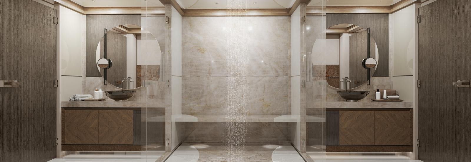 a kitchen with a sink and cabinets aboard HEESEN 55M STEEL YN 20955  AGNETHA Yacht for Sale