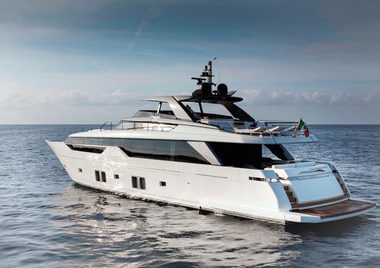 a white yacht in the water aboard ASYMMETRIC Yacht for Sale