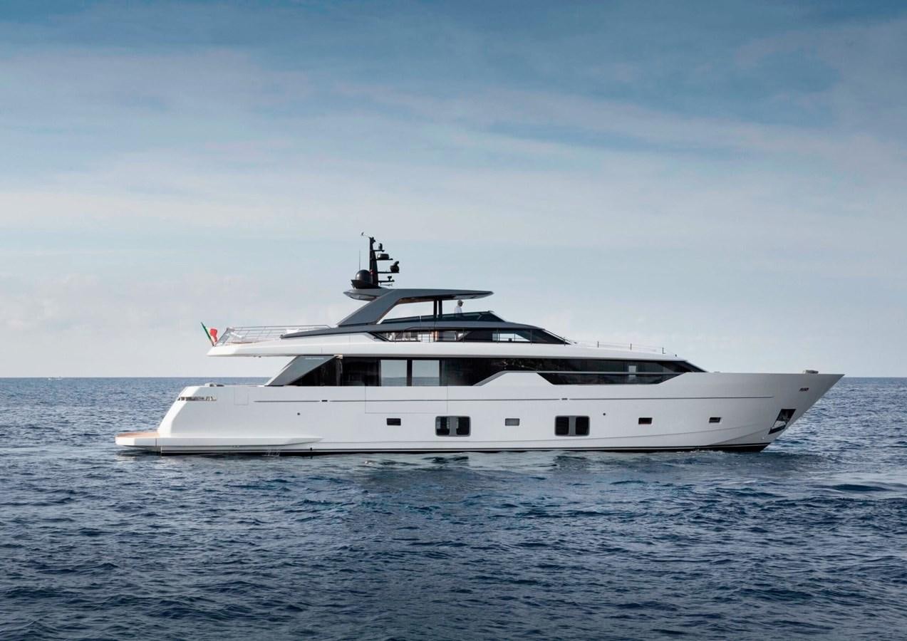 a white yacht in the water aboard ASYMMETRIC Yacht for Sale