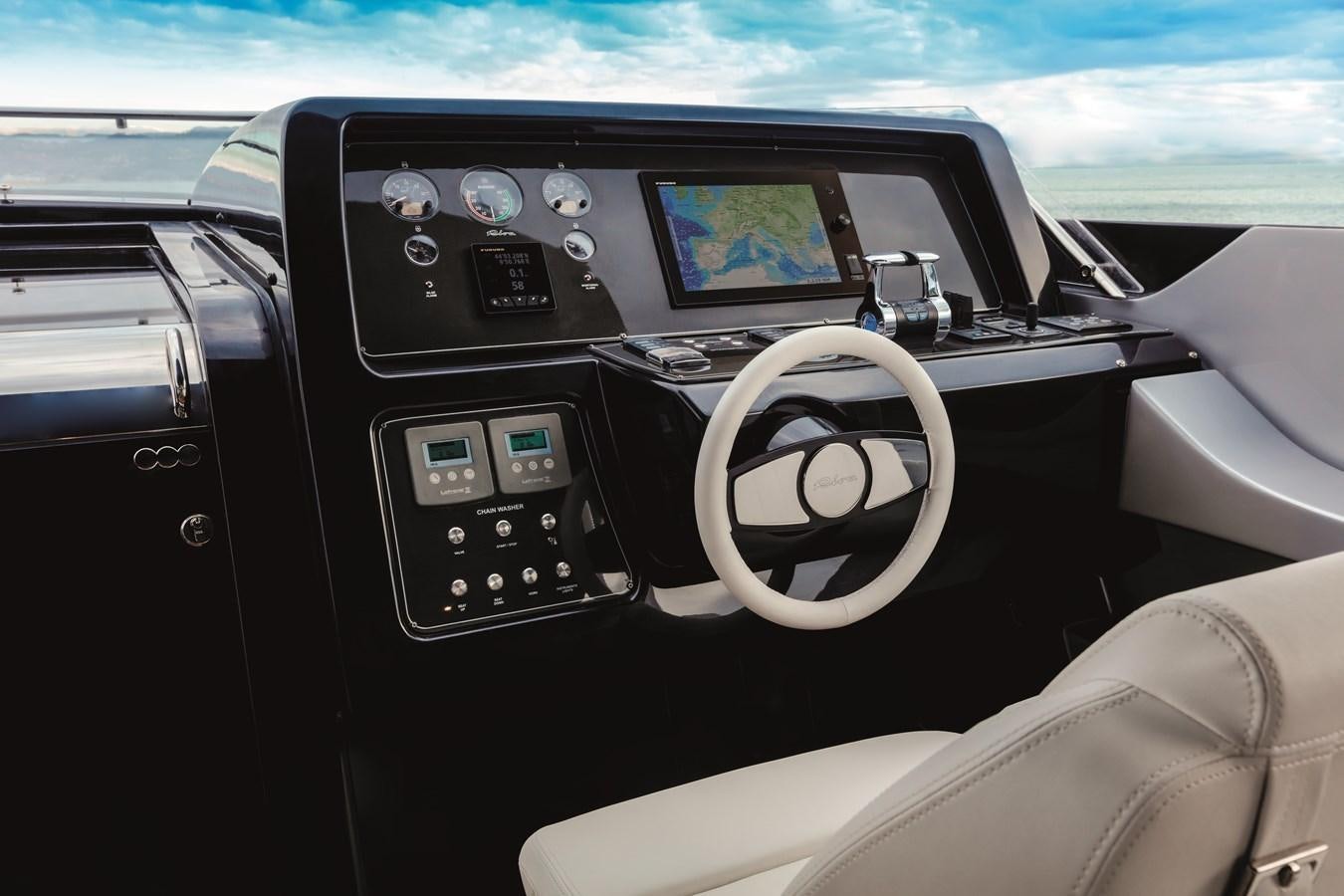 the interior of a car aboard IRON GRYPHON Yacht for Sale