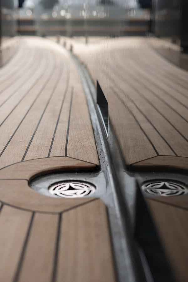 a close-up of a car tire aboard BERING 70 LEVANNA Yacht for Sale