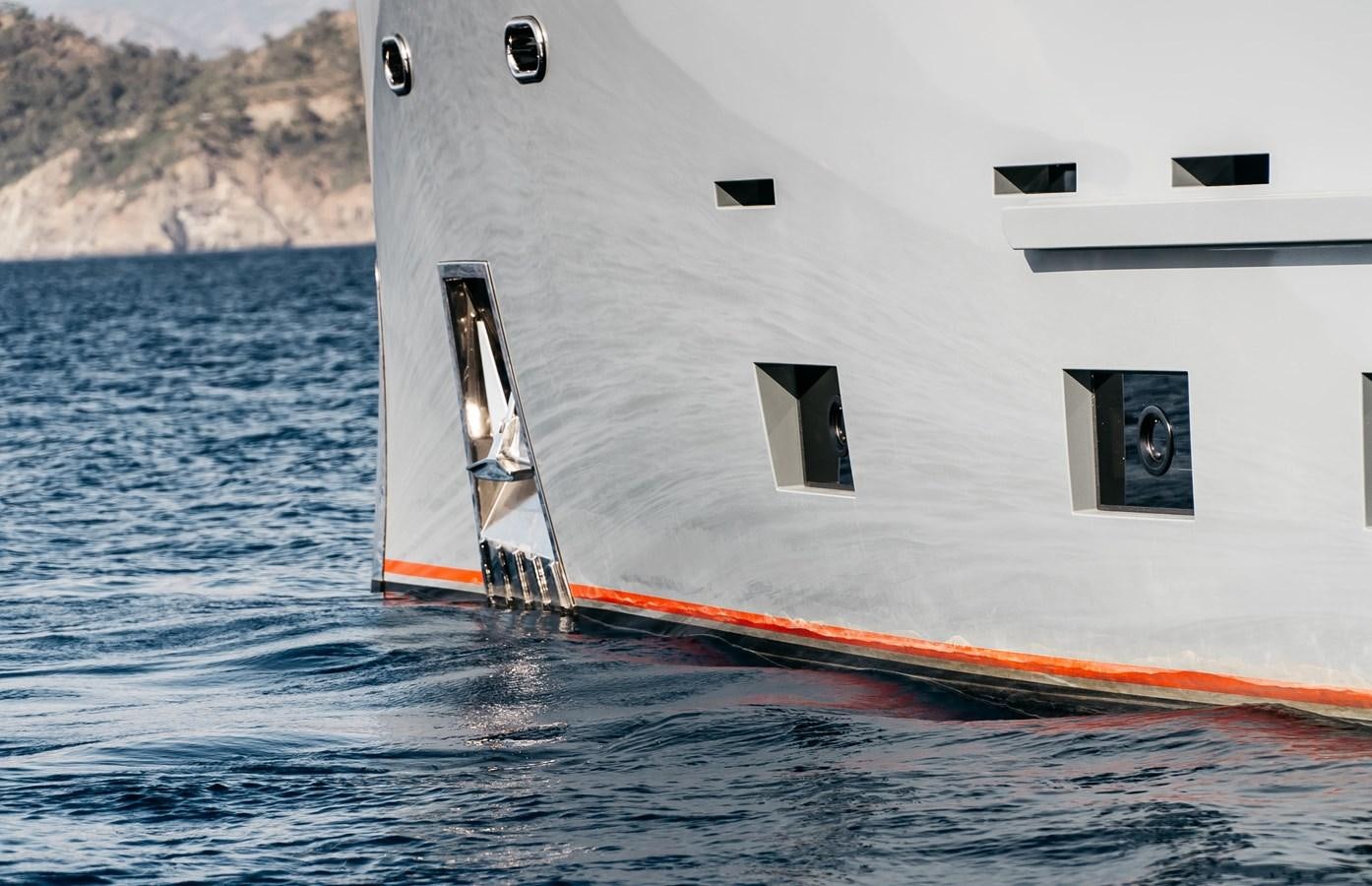 a white boat on the water aboard BERING 70 LEVANNA Yacht for Sale