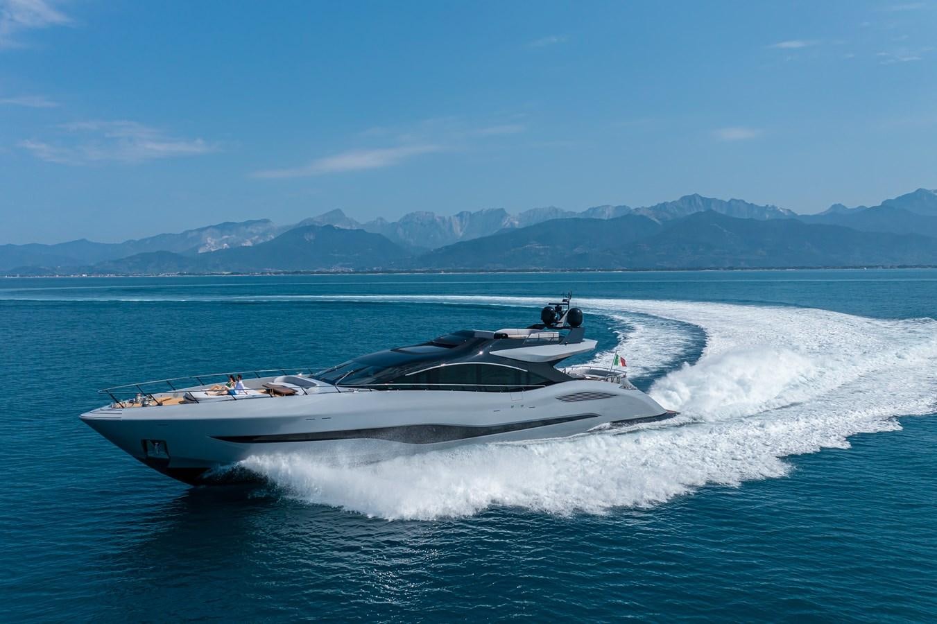 a boat on the water aboard MANGUSTA MAXIOPEN 104 REV #04 - EREIVA - CAREFULLY USED Yacht for Sale