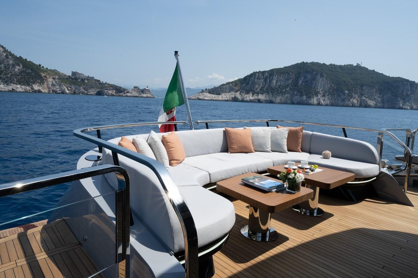 a boat on the water aboard MANGUSTA MAXIOPEN 104 REV #04 - EREIVA - CAREFULLY USED Yacht for Sale