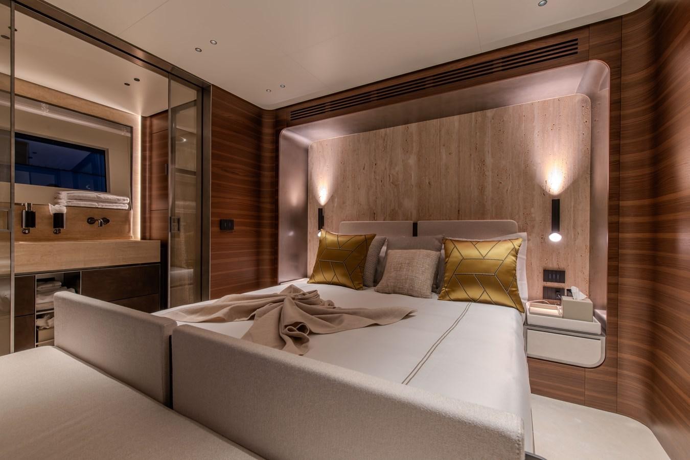 a bed in a room aboard COLUMBUS ATLANTIQUE 37/01 Yacht for Sale