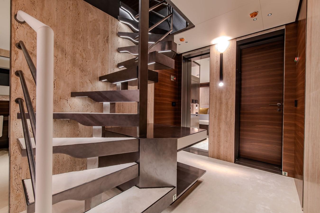 a staircase in a house aboard COLUMBUS ATLANTIQUE 37/01 Yacht for Sale