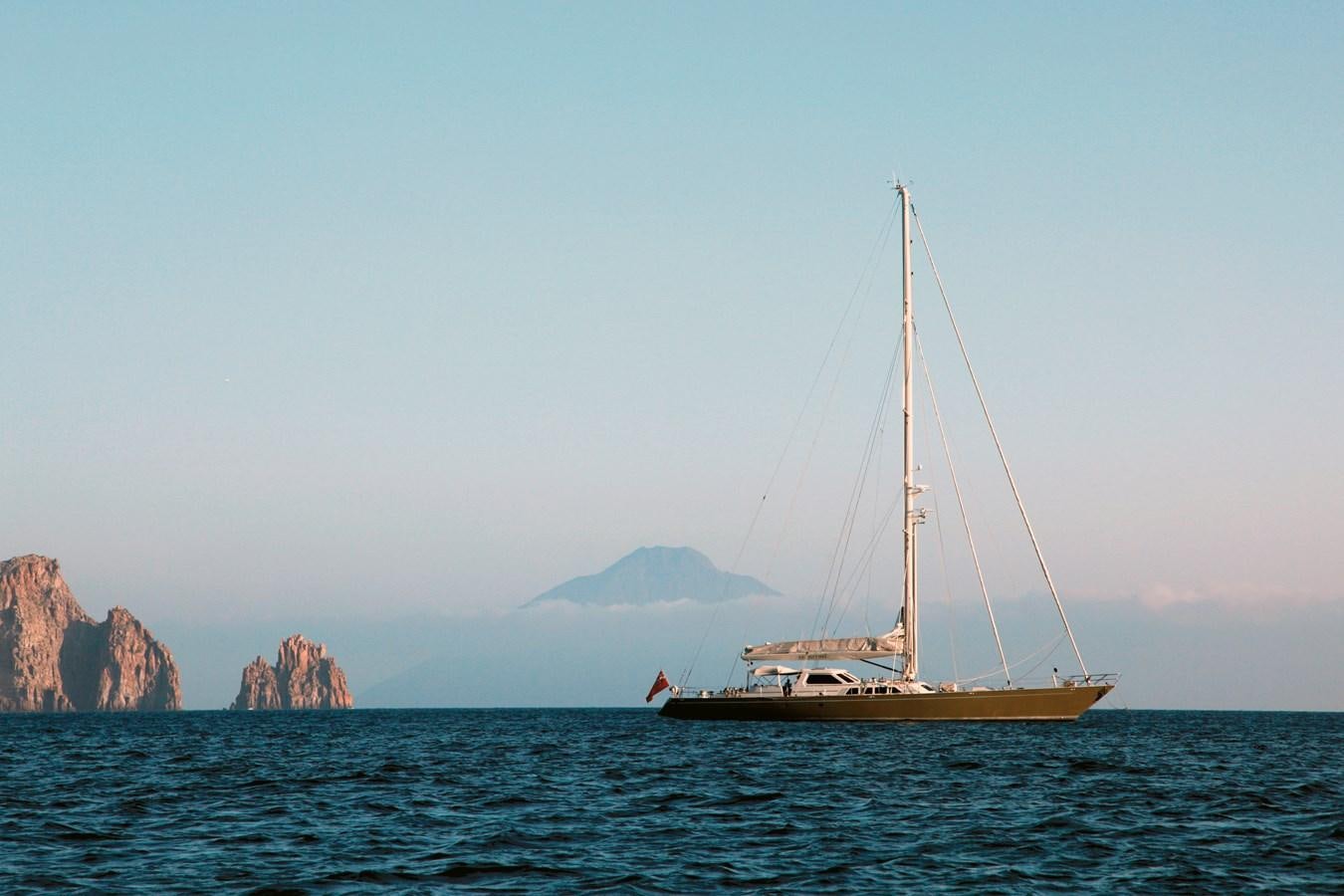 a sailboat in the water aboard IEMANJA Yacht for Sale