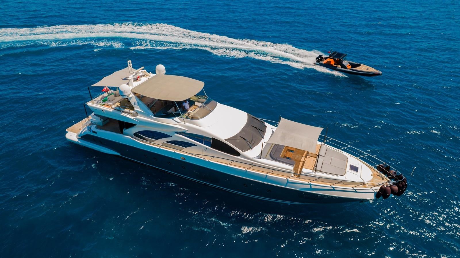 a boat on the water aboard LEONARDO Yacht for Sale