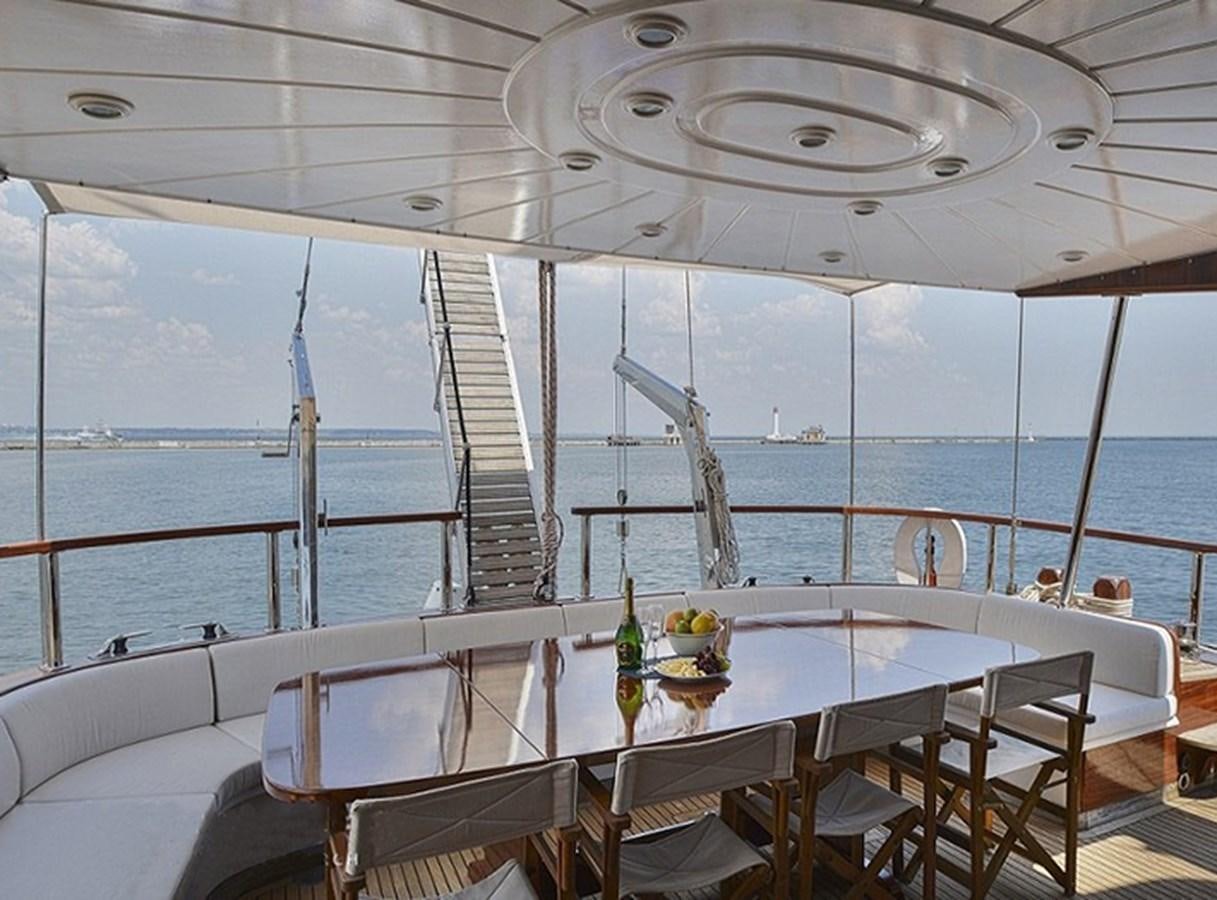 a table on a boat aboard EUPH Yacht for Sale