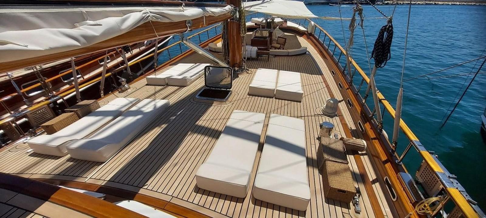 a deck of a boat aboard SYY Yacht for Sale