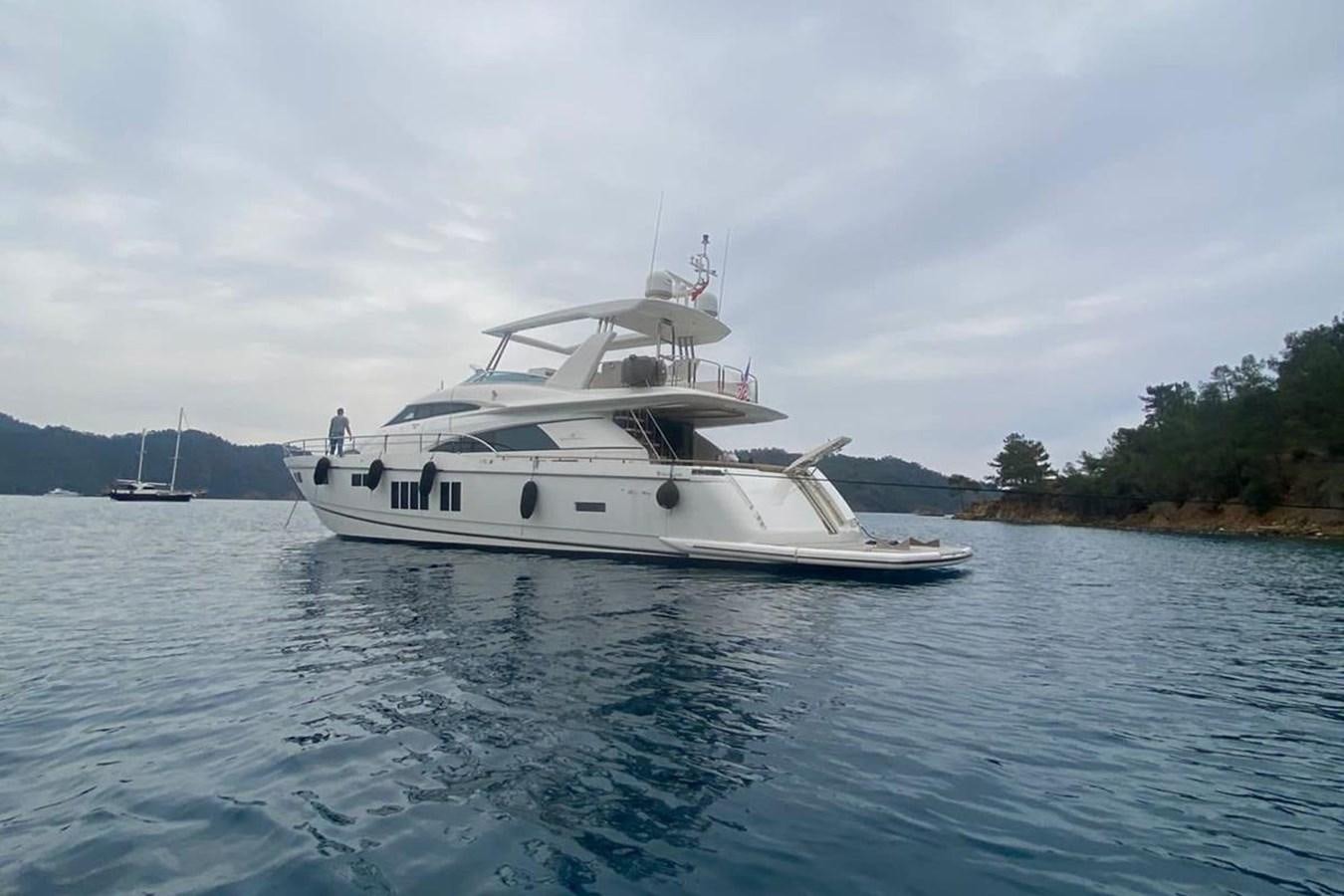 a boat on the water aboard FAIRLINE SQUADRON 78 2015 Yacht for Sale