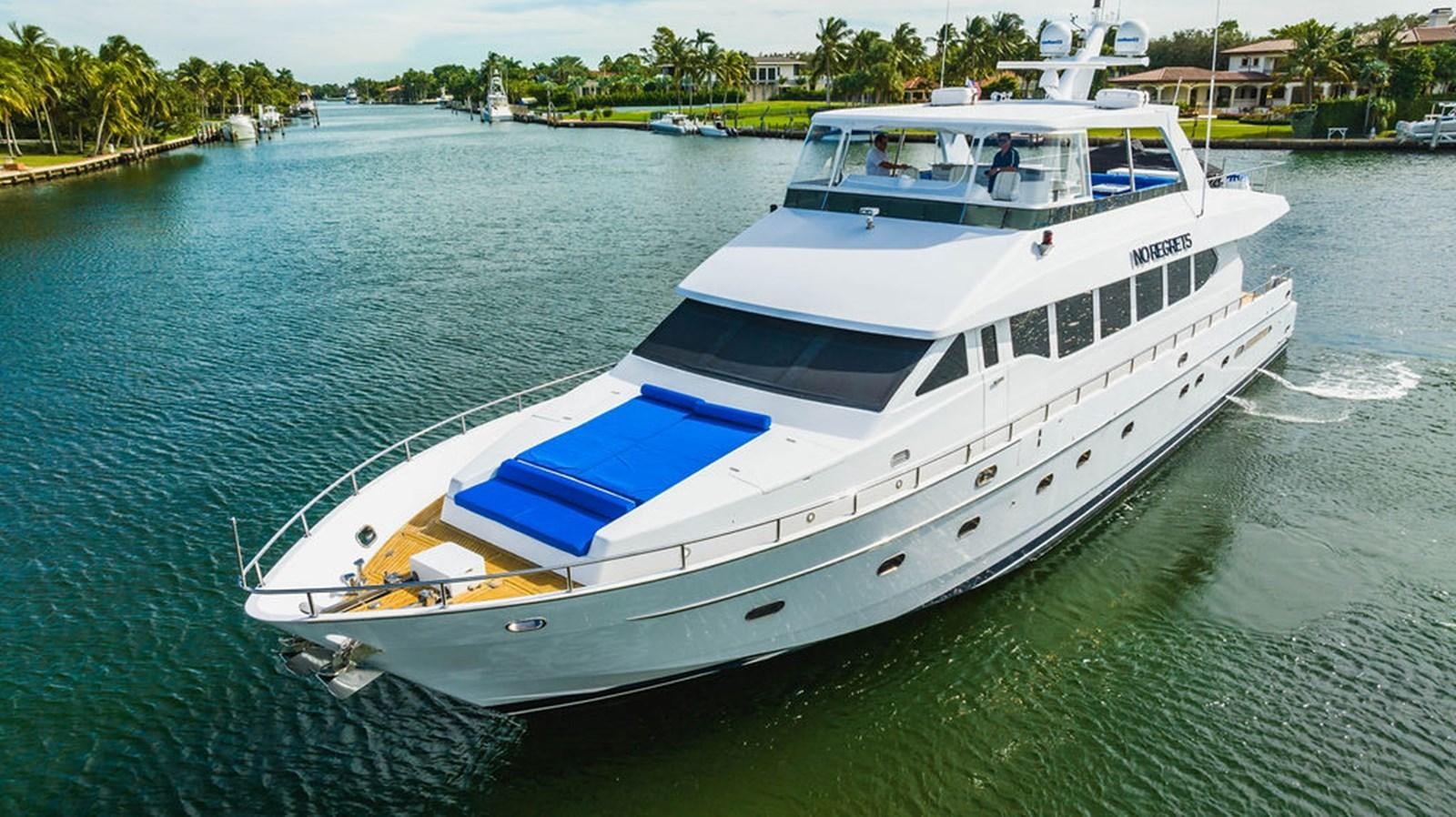 a boat on the water aboard NO REGRETS Yacht for Sale