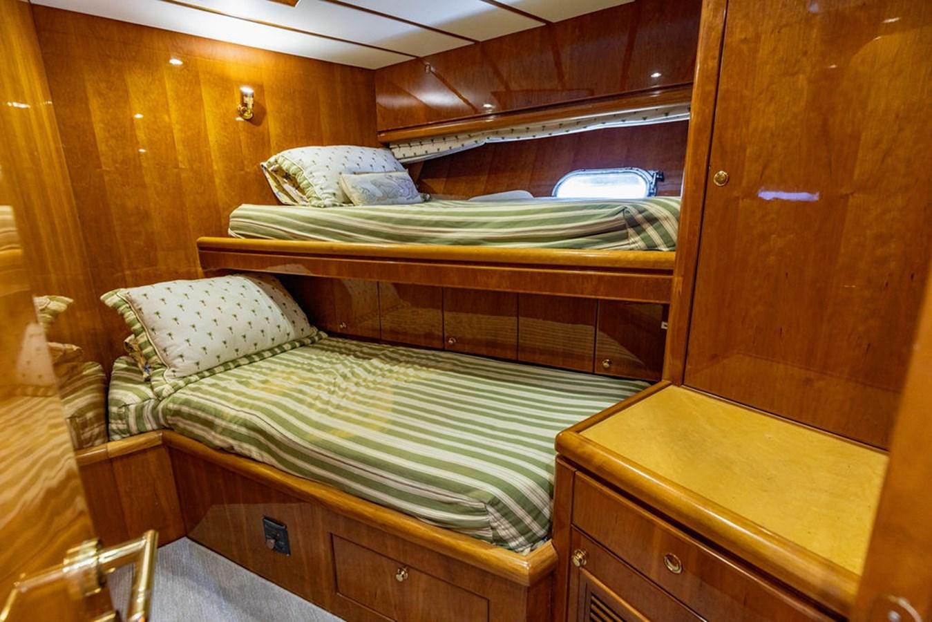 a couple of beds in a cabin aboard NO REGRETS Yacht for Sale