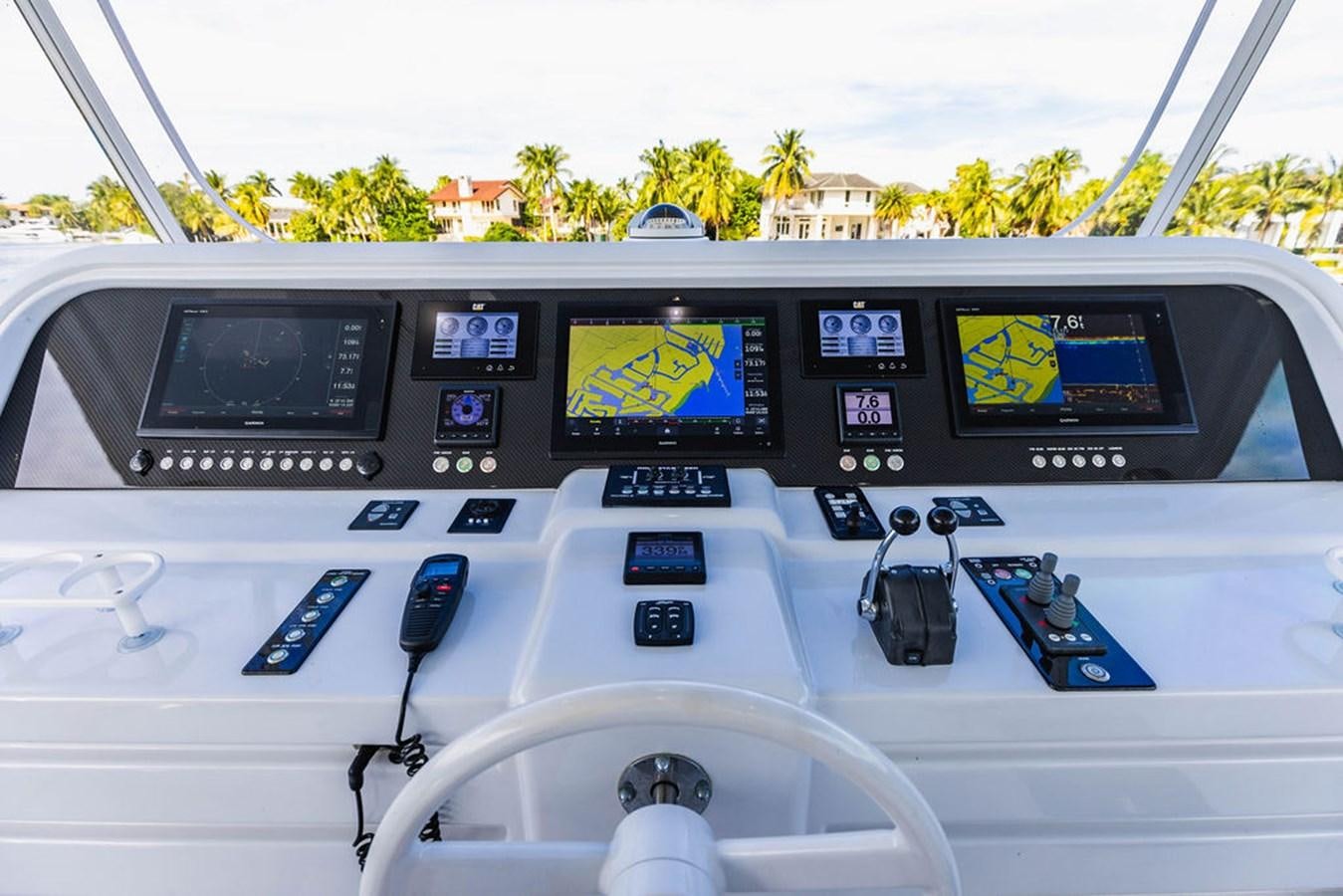 the inside of a car aboard NO REGRETS Yacht for Sale