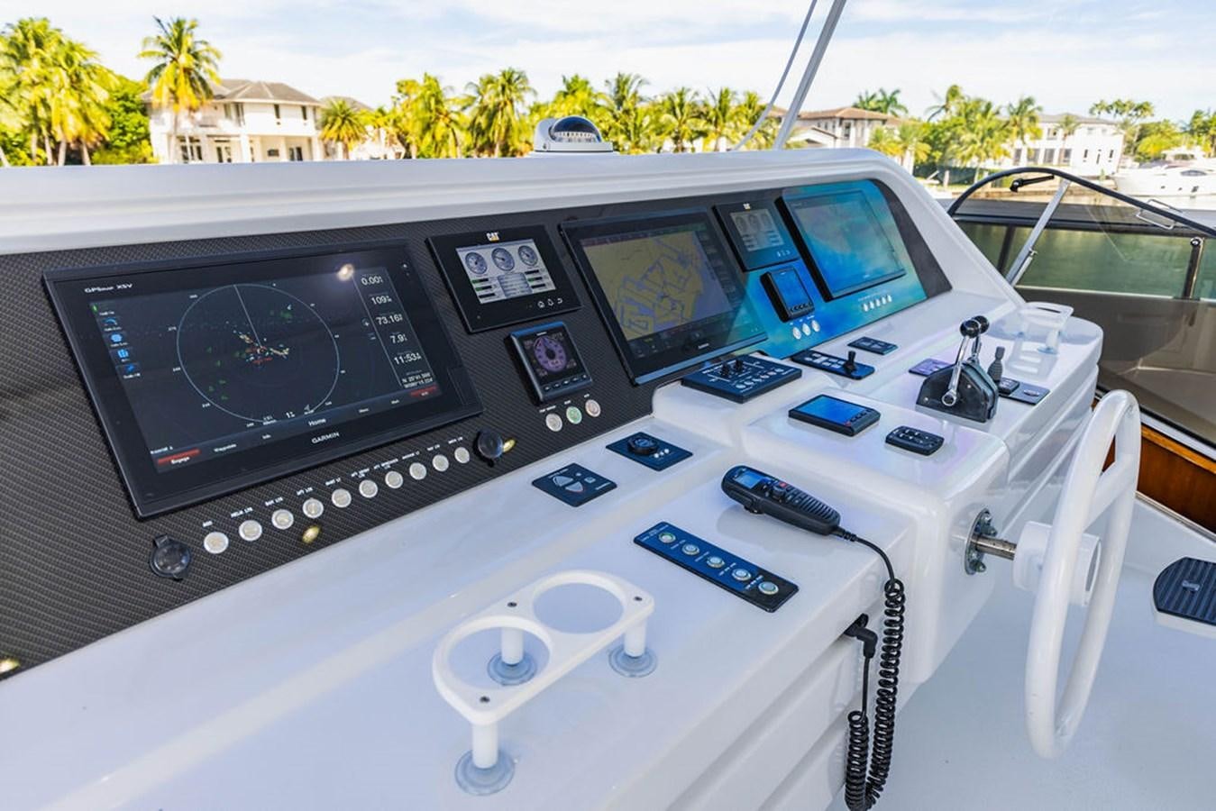 the inside of a car aboard NO REGRETS Yacht for Sale