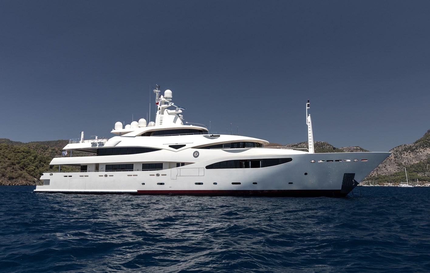 a white yacht in the water aboard RICHAR Yacht for Sale