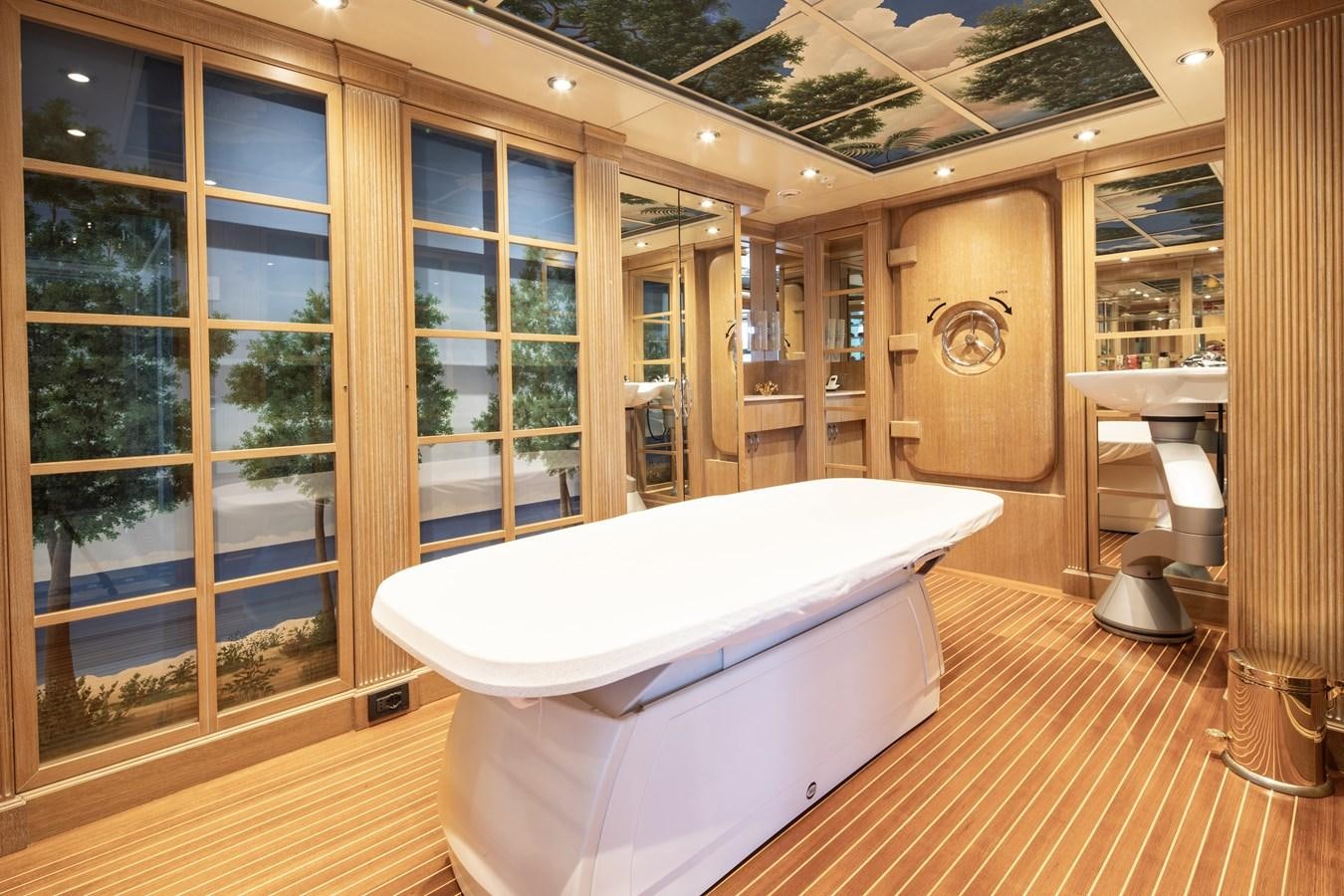 a large bathroom with a large tub aboard RICHAR Yacht for Sale