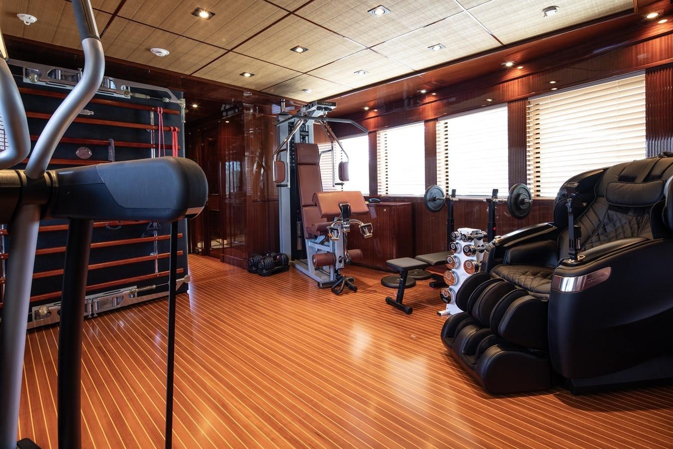 a room with a gym aboard RICHAR Yacht for Sale