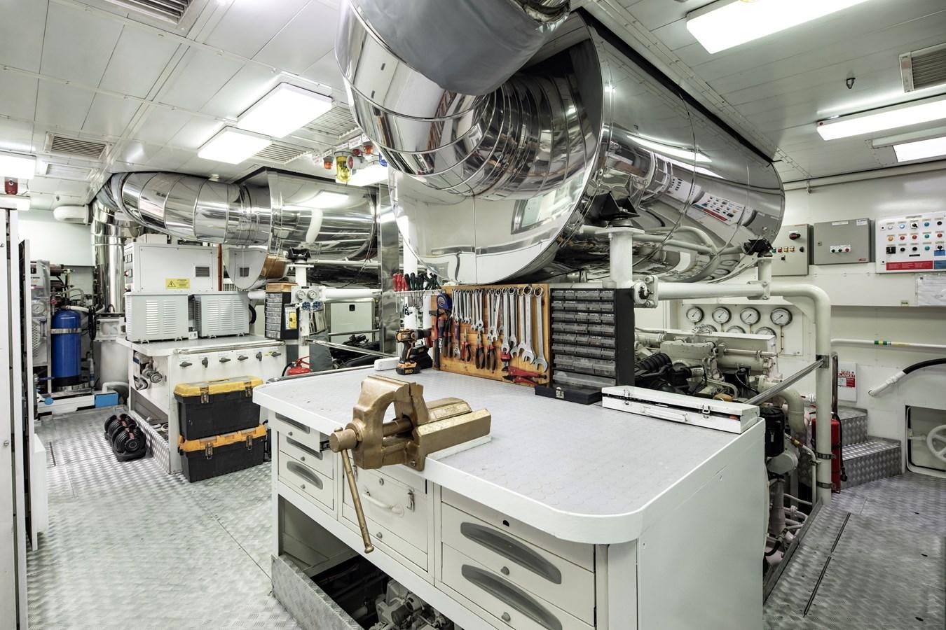 a large room with machinery aboard RICHAR Yacht for Sale