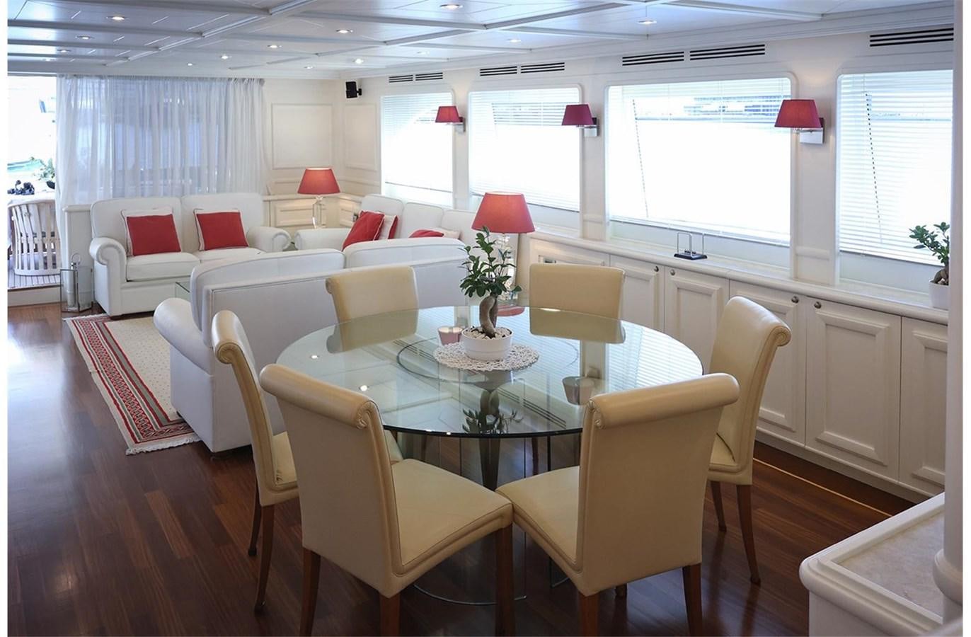 a large kitchen and dining room aboard ZIACANAIA Yacht for Sale