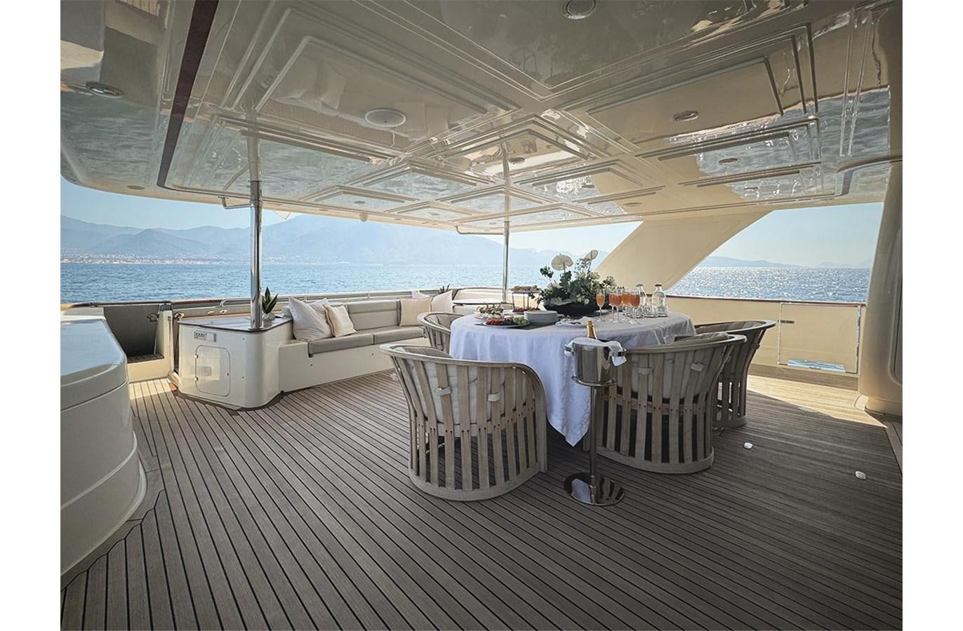a table and chairs on a deck aboard ZIACANAIA Yacht for Sale