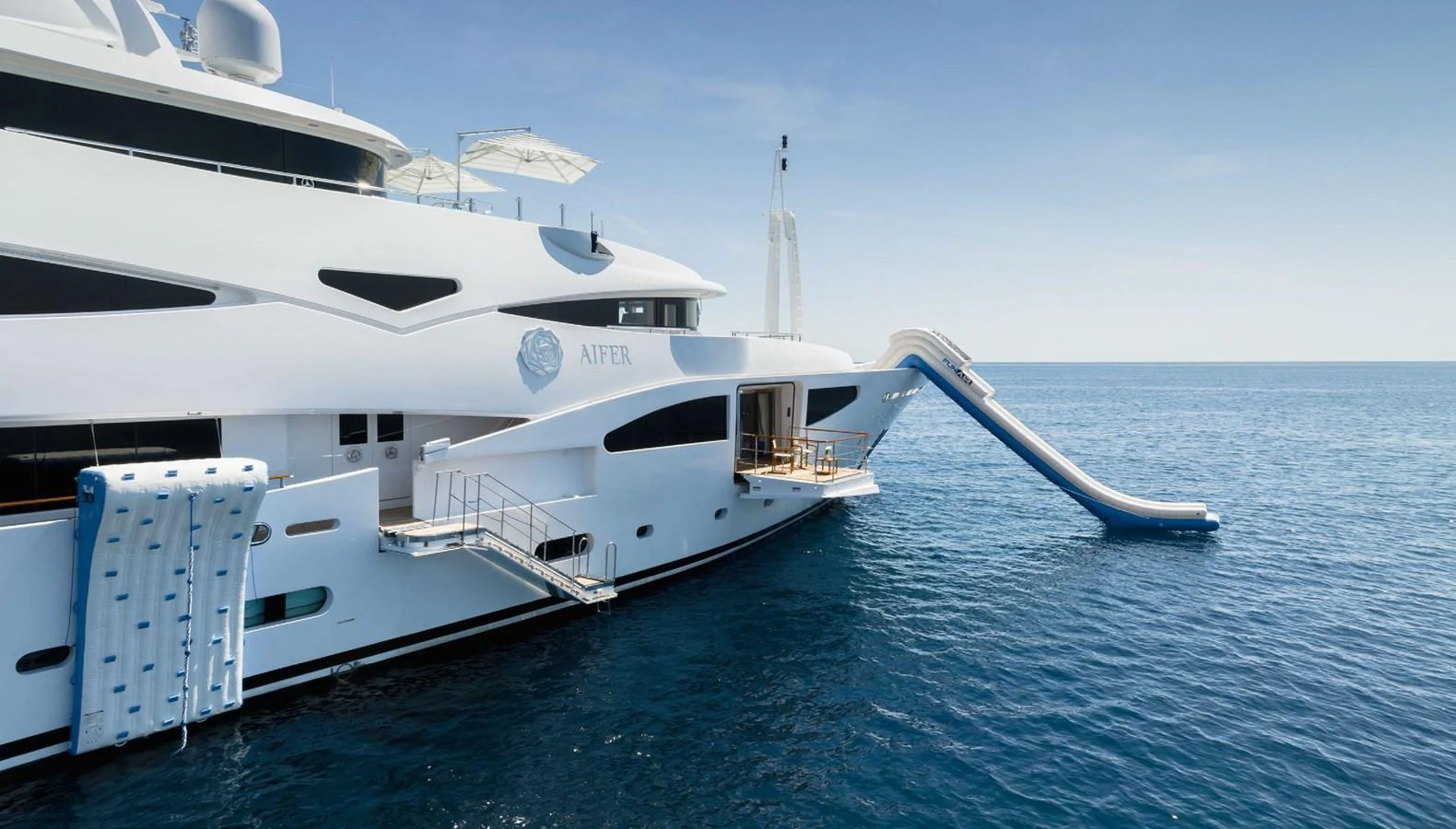 a white yacht in the water aboard CLELIA III Yacht for Sale