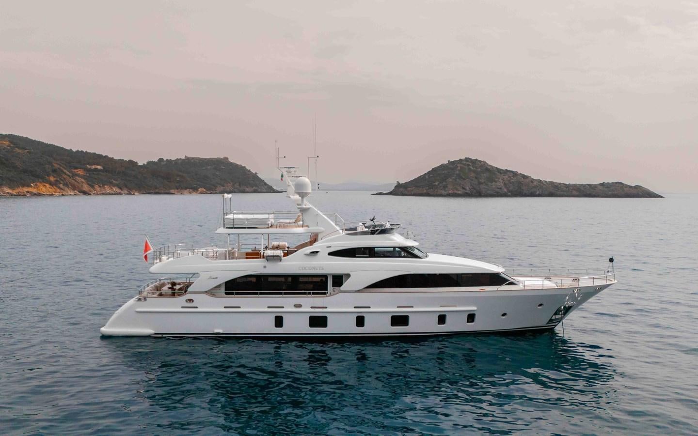 a white yacht in the water aboard COCONUTS Yacht for Sale