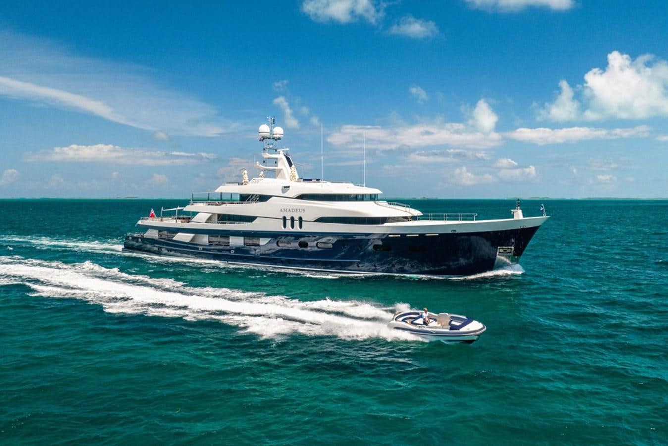 a boat on the water aboard AMADEUS Yacht for Sale