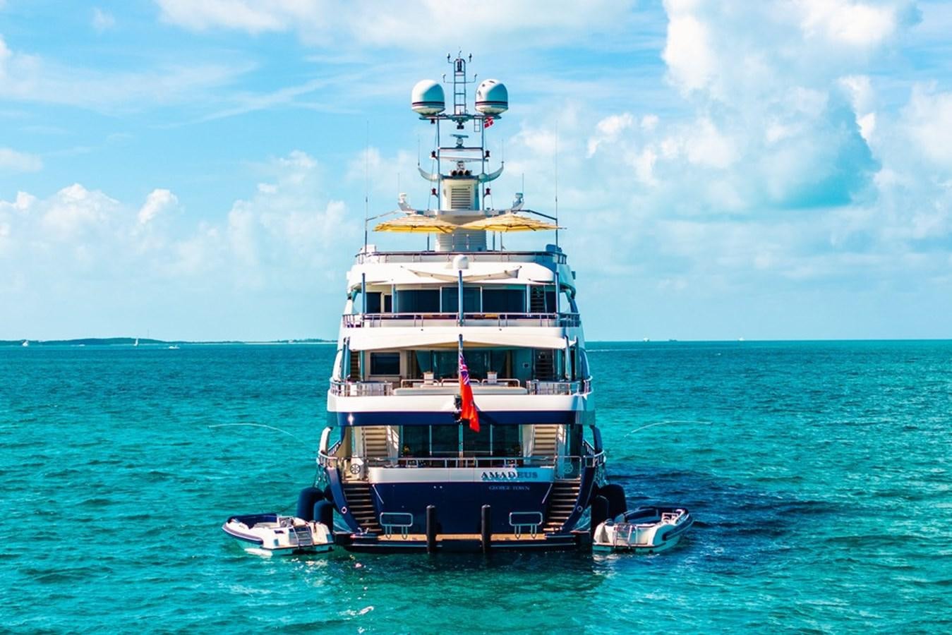 a boat in the water aboard AMADEUS Yacht for Sale