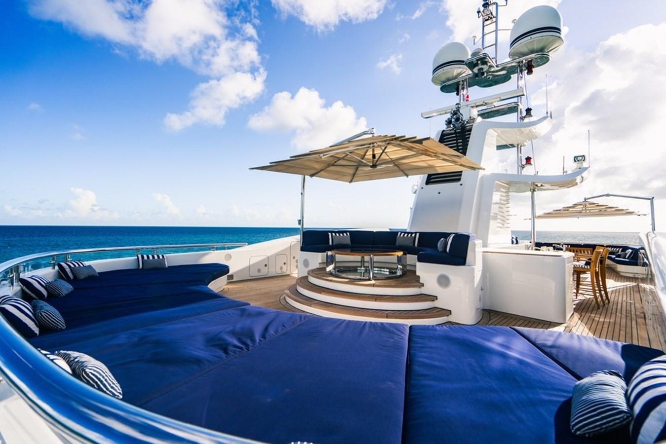 a boat with a satellite in the background aboard AMADEUS Yacht for Sale