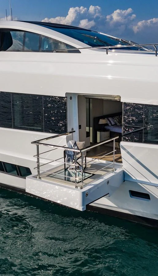 a boat docked at a pier aboard MA Yacht for Sale