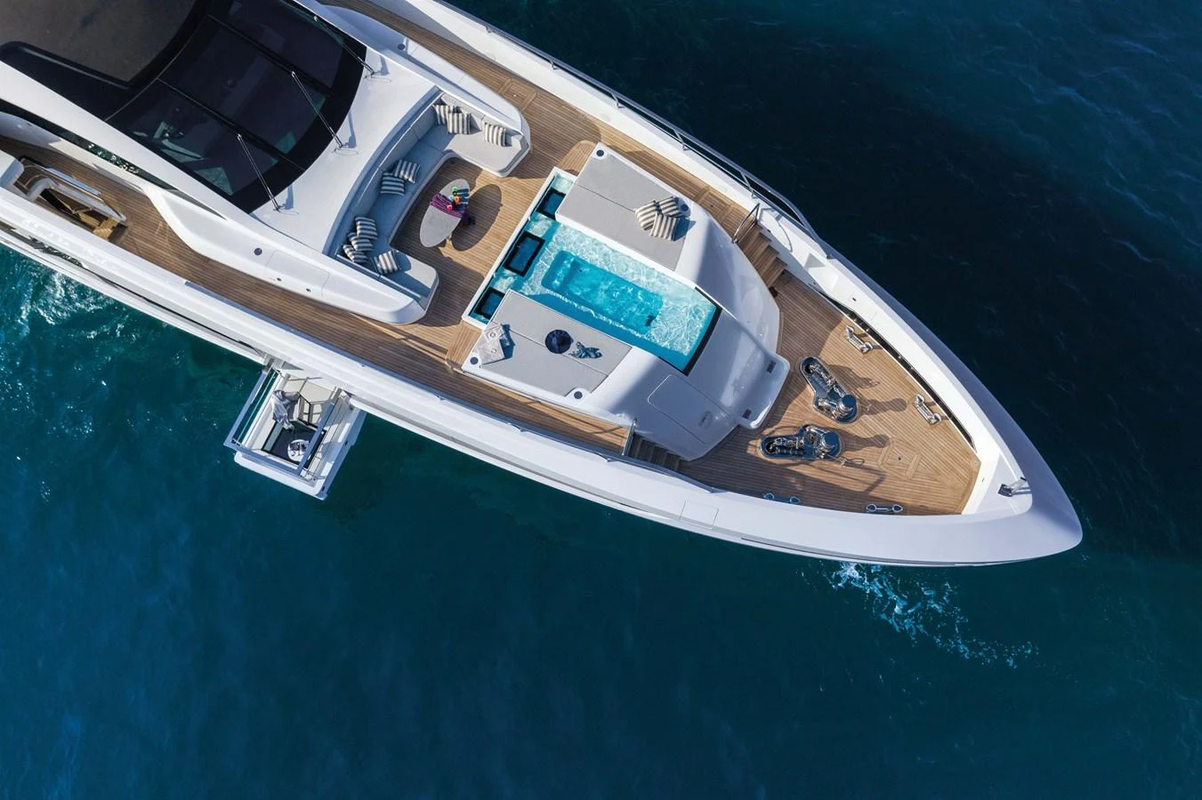 a high angle view of a ship aboard MA Yacht for Sale