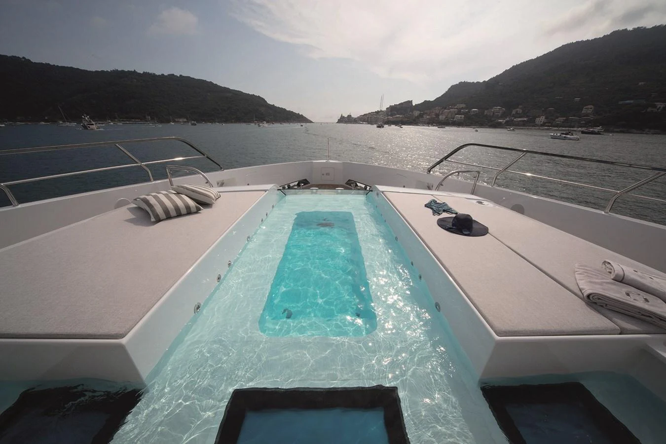 a pool on a deck aboard MA Yacht for Sale