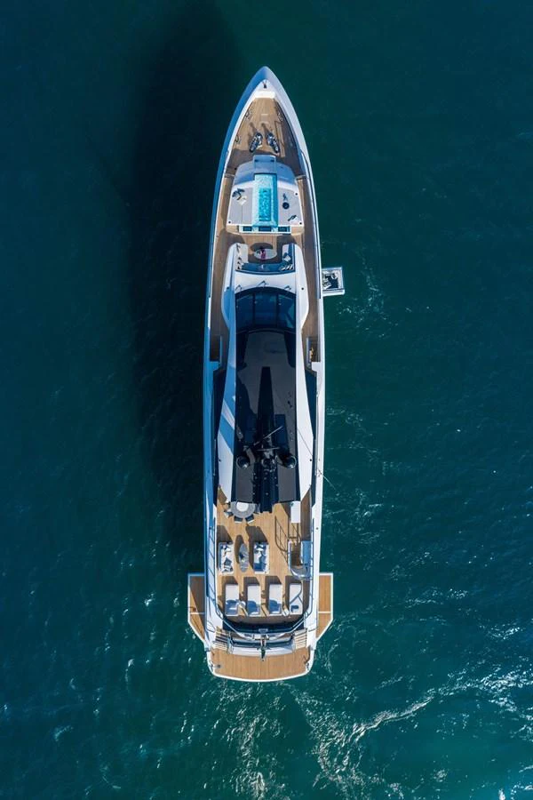 a rocket on the water aboard MA Yacht for Sale
