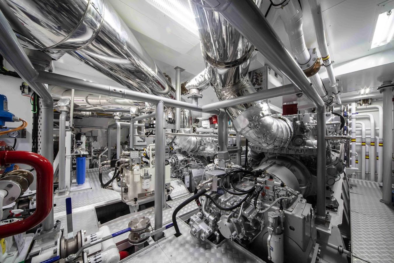 a large machine with pipes aboard MA Yacht for Sale