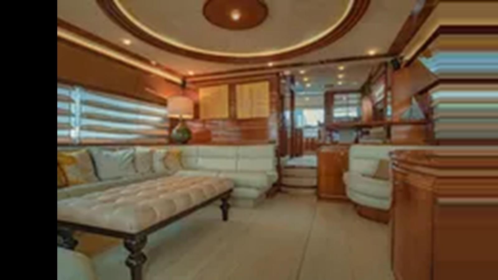 a room with a bed and a couch aboard 2004 FERRETTI YACHTS 810 Yacht for Sale