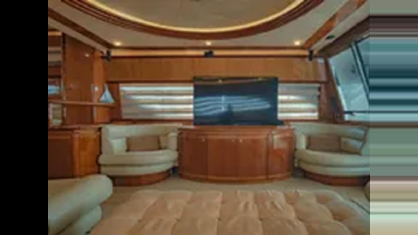 a room with a bed and a couch aboard 2004 FERRETTI YACHTS 810 Yacht for Sale