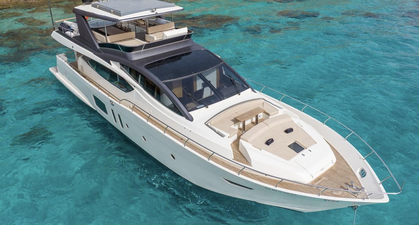 a white boat in the water aboard BYSCAINE Yacht for Sale