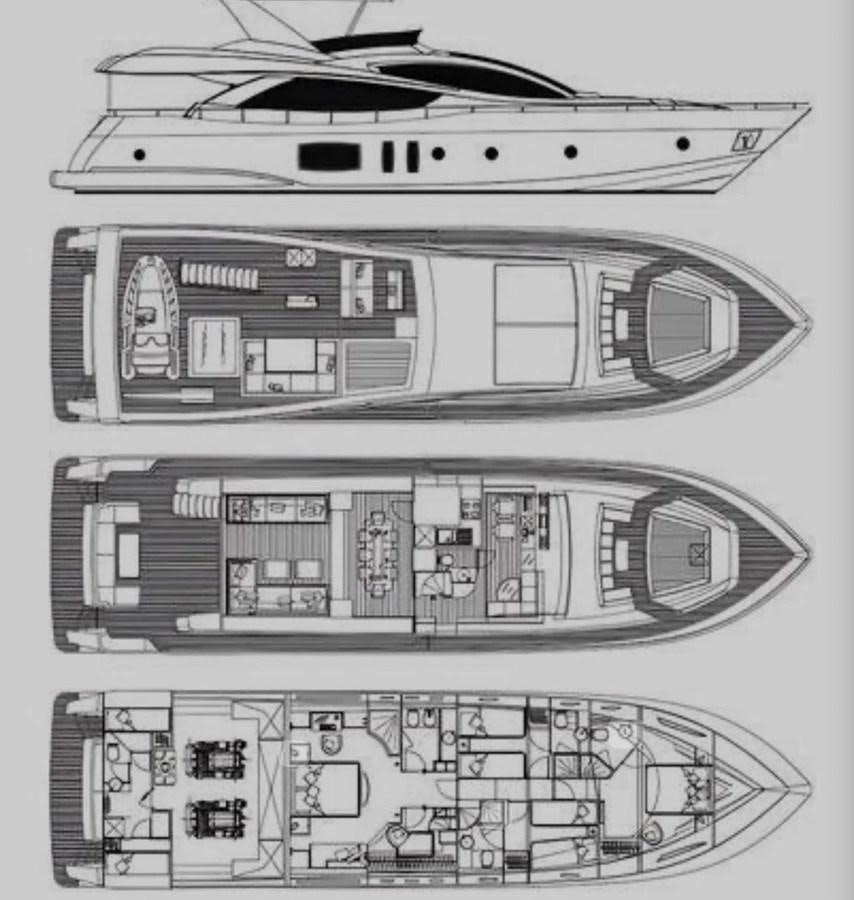 diagram, engineering drawing aboard BYSCAINE Yacht for Sale