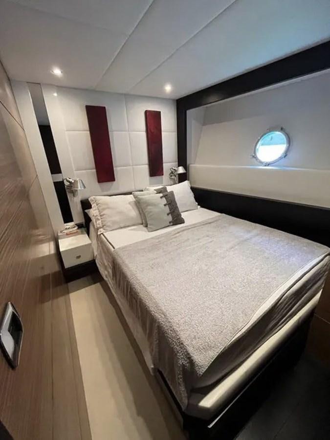 a bed in a room aboard BYSCAINE Yacht for Sale