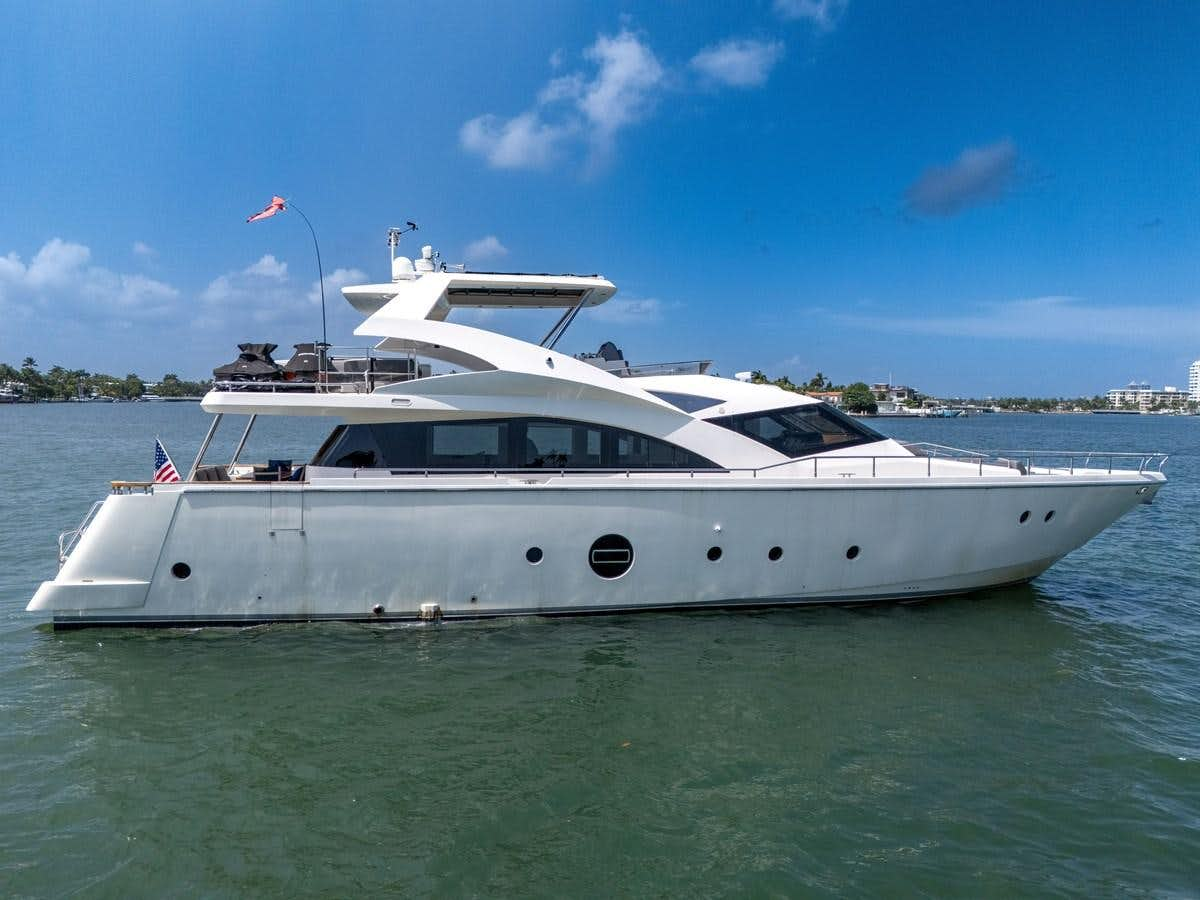 a white yacht in the water aboard AICON 75 Yacht for Sale