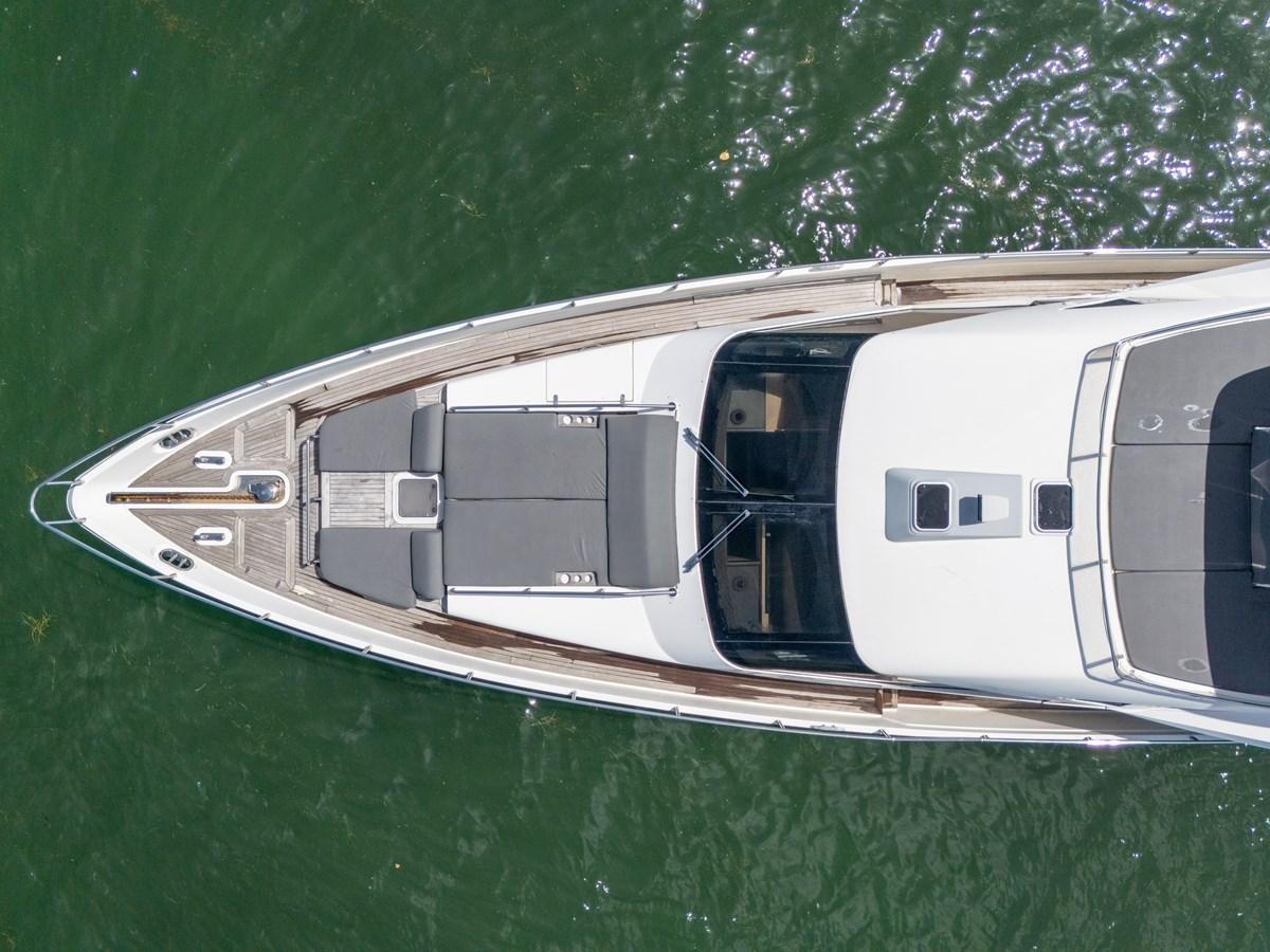 a white rectangular object with a black door and a green field aboard AICON 85 Yacht for Sale