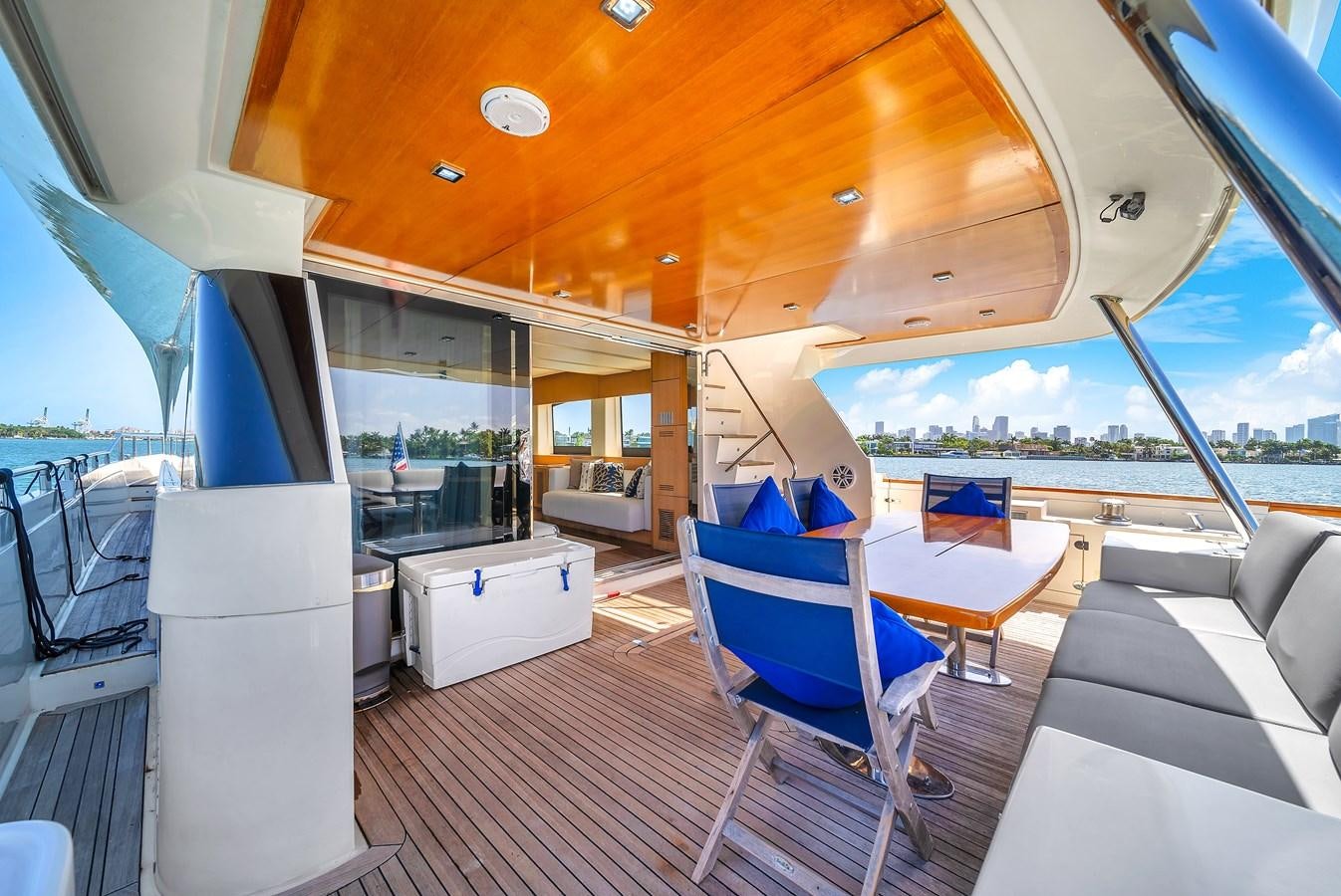 a boat on a deck aboard AICON 85 Yacht for Sale