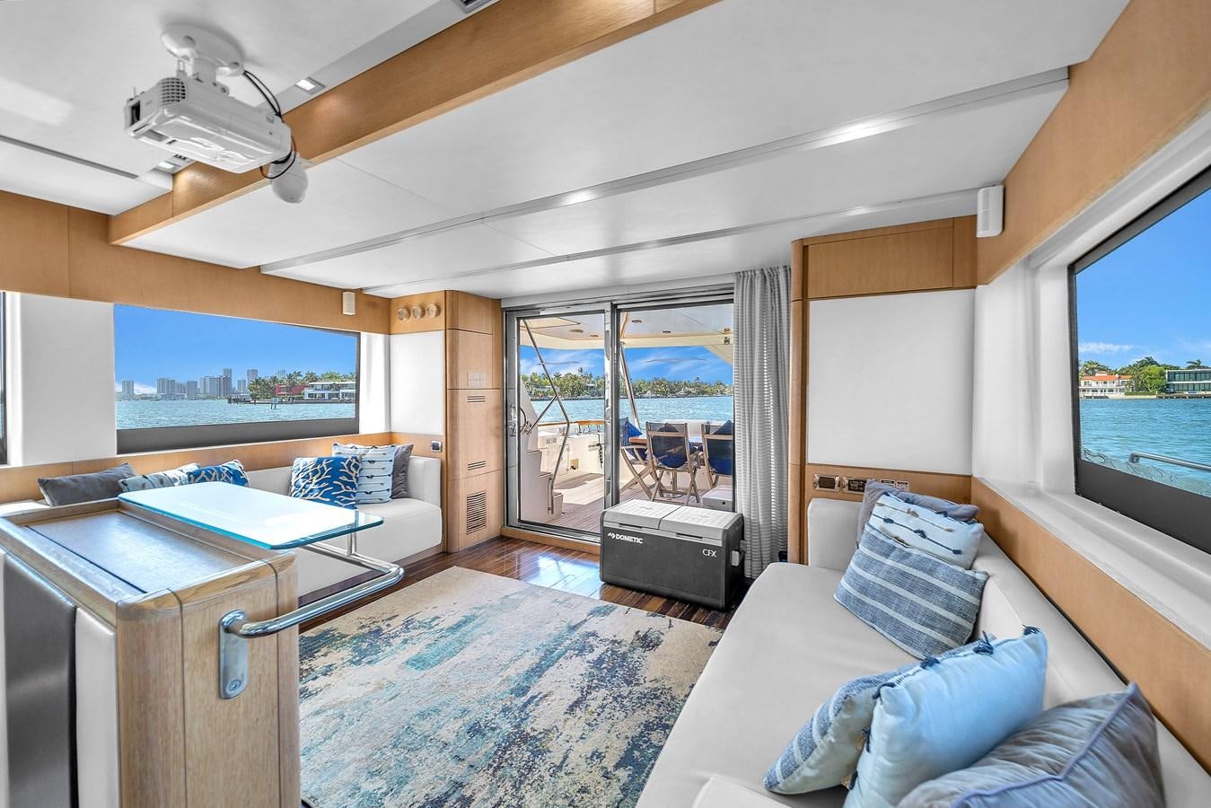 a bedroom with a large bed aboard AICON 85 Yacht for Sale